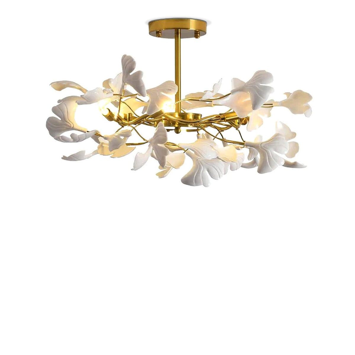 Auriora lampa wisząca Gingko liście ceramiczne złoto