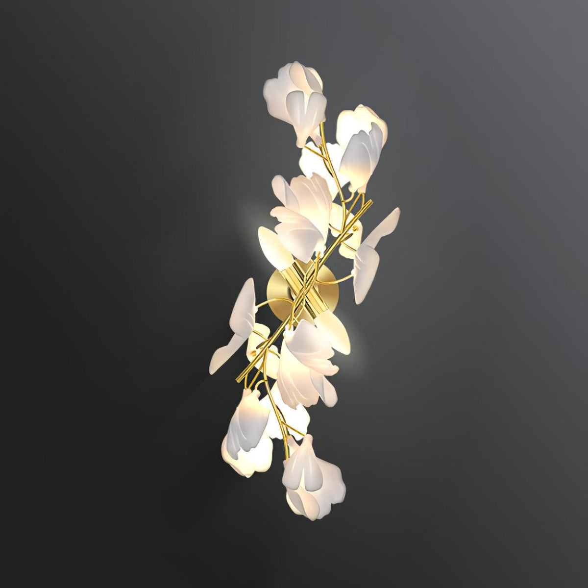 Kinkiet Gingko Flowers Solivaya ze szkła