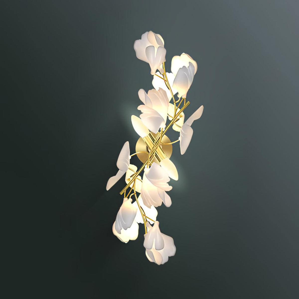 Kinkiet Gingko Flowers Solivaya ze szkła