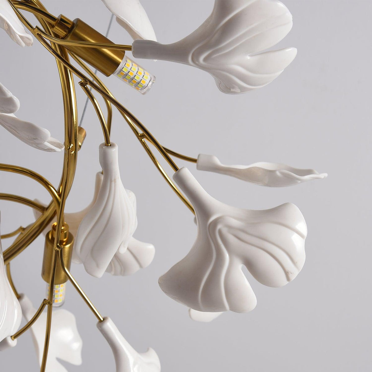 Auriora lampa wisząca Gingko liście ceramiczne złoto