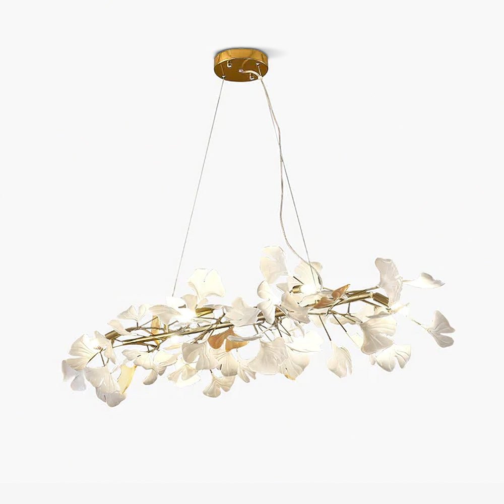 Rirove żyrandol Gingko z ceramiką Petals Gold