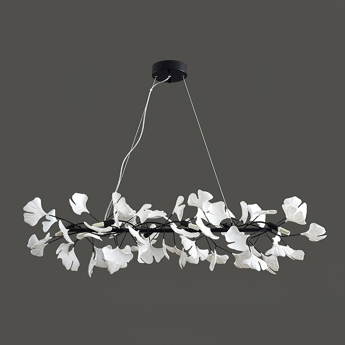 Rirove żyrandol Gingko z ceramiką Petals Gold