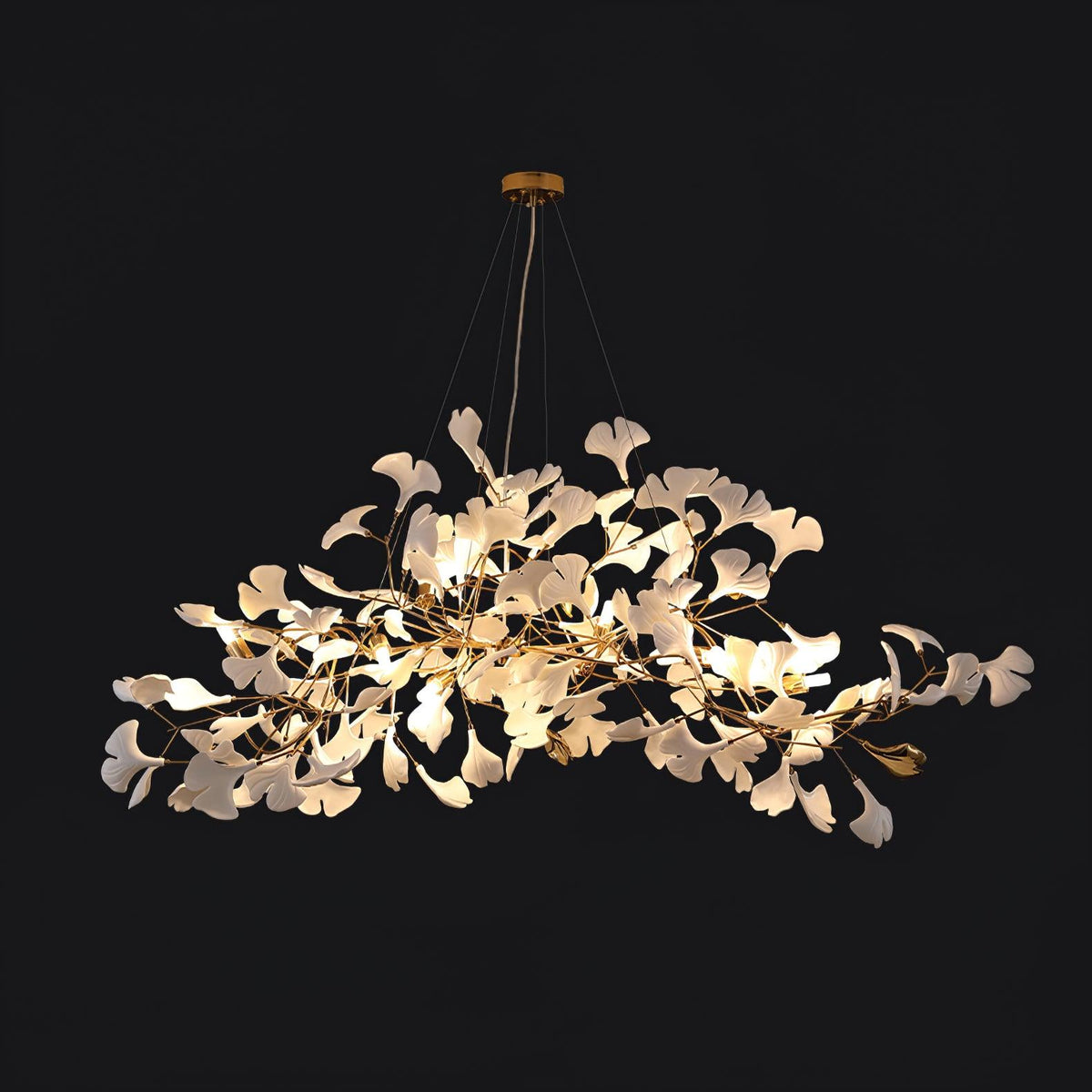 Oriiselle żyrandol ceramiczny Gingko Petal Gold