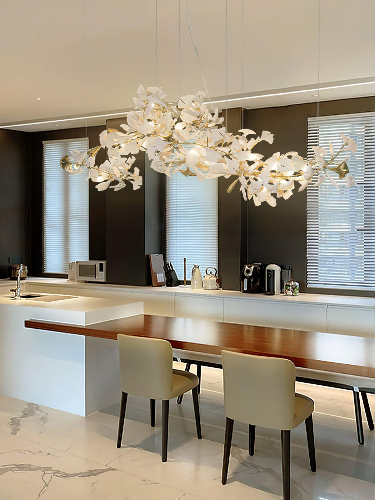 Oriiselle żyrandol ceramiczny Gingko Petal Gold