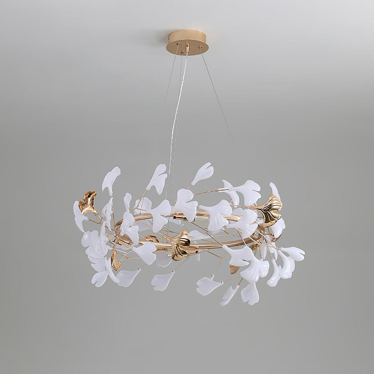 Vixu żyrandol w stylu postmodern luxury z ceramiką i liśćmi ginkgo