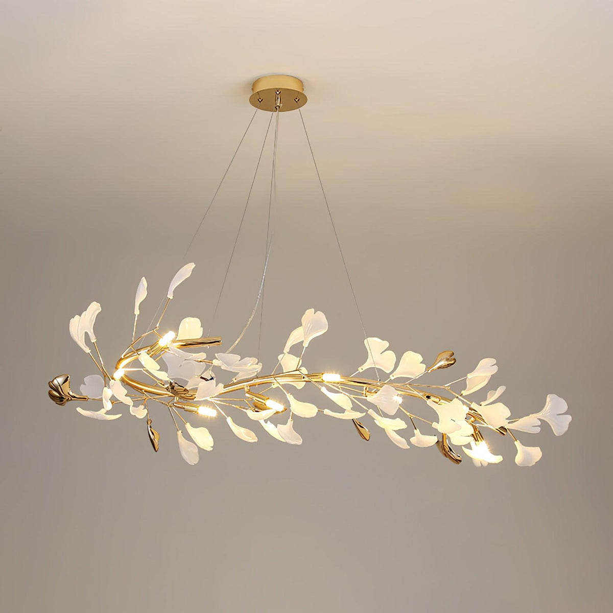 Vixu żyrandol w stylu postmodern luxury z ceramiką i liśćmi ginkgo