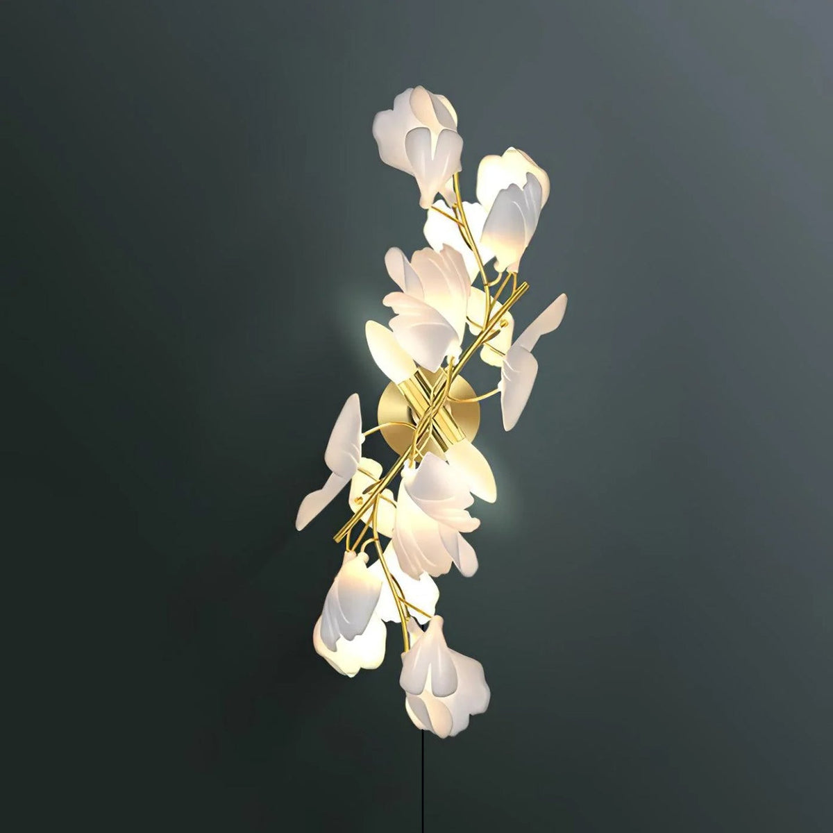 Kinkiet Gingko Flowers Solivaya ze szkła