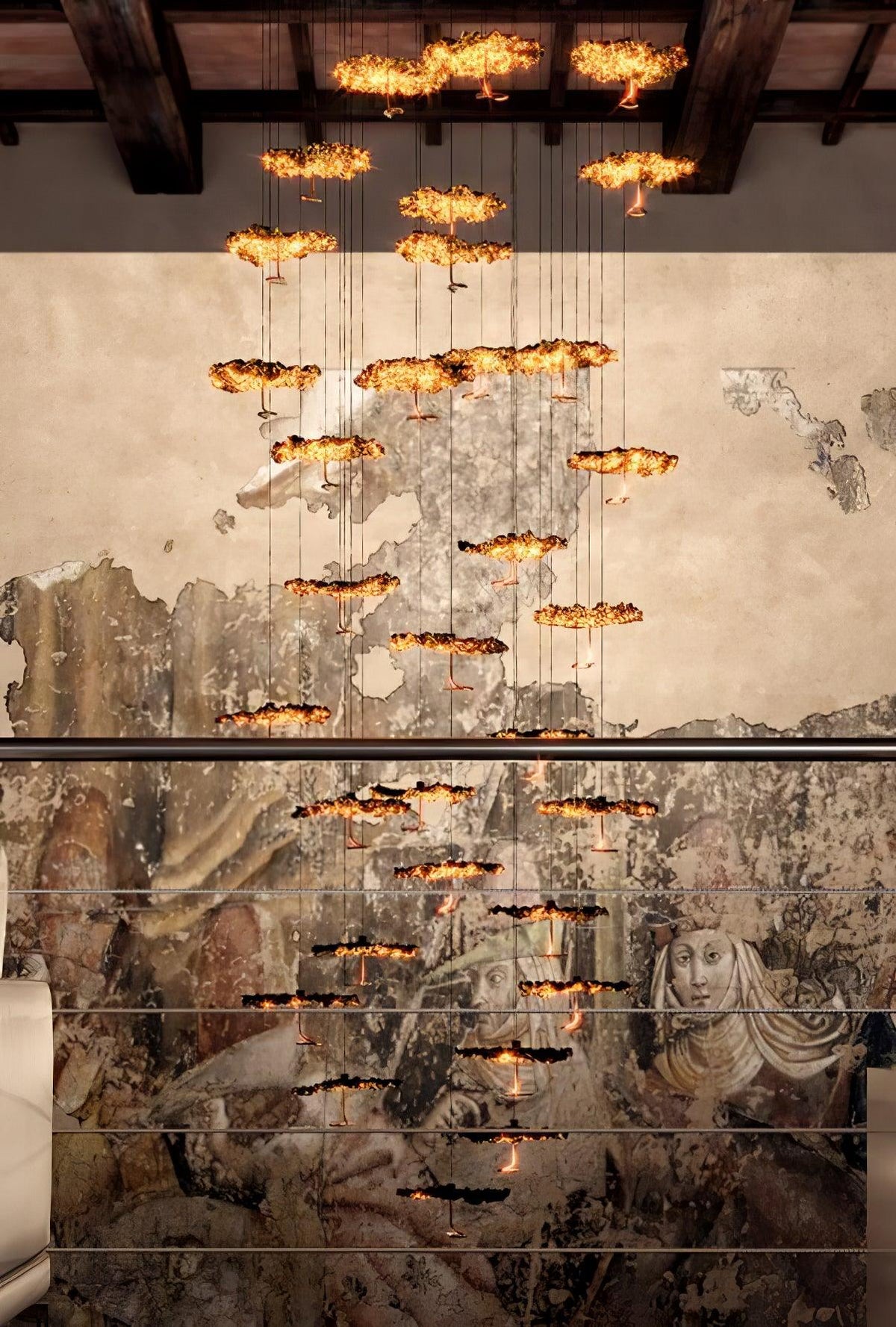 Aureate Cloud Brass Cluster żyrandol
