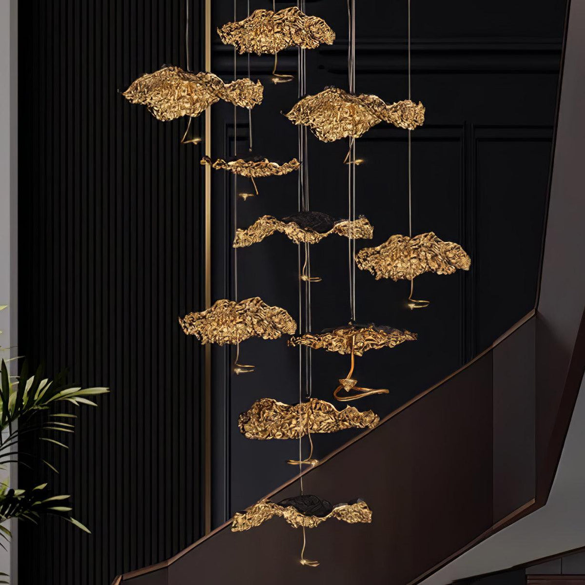 Aureate Cloud Brass Cluster żyrandol