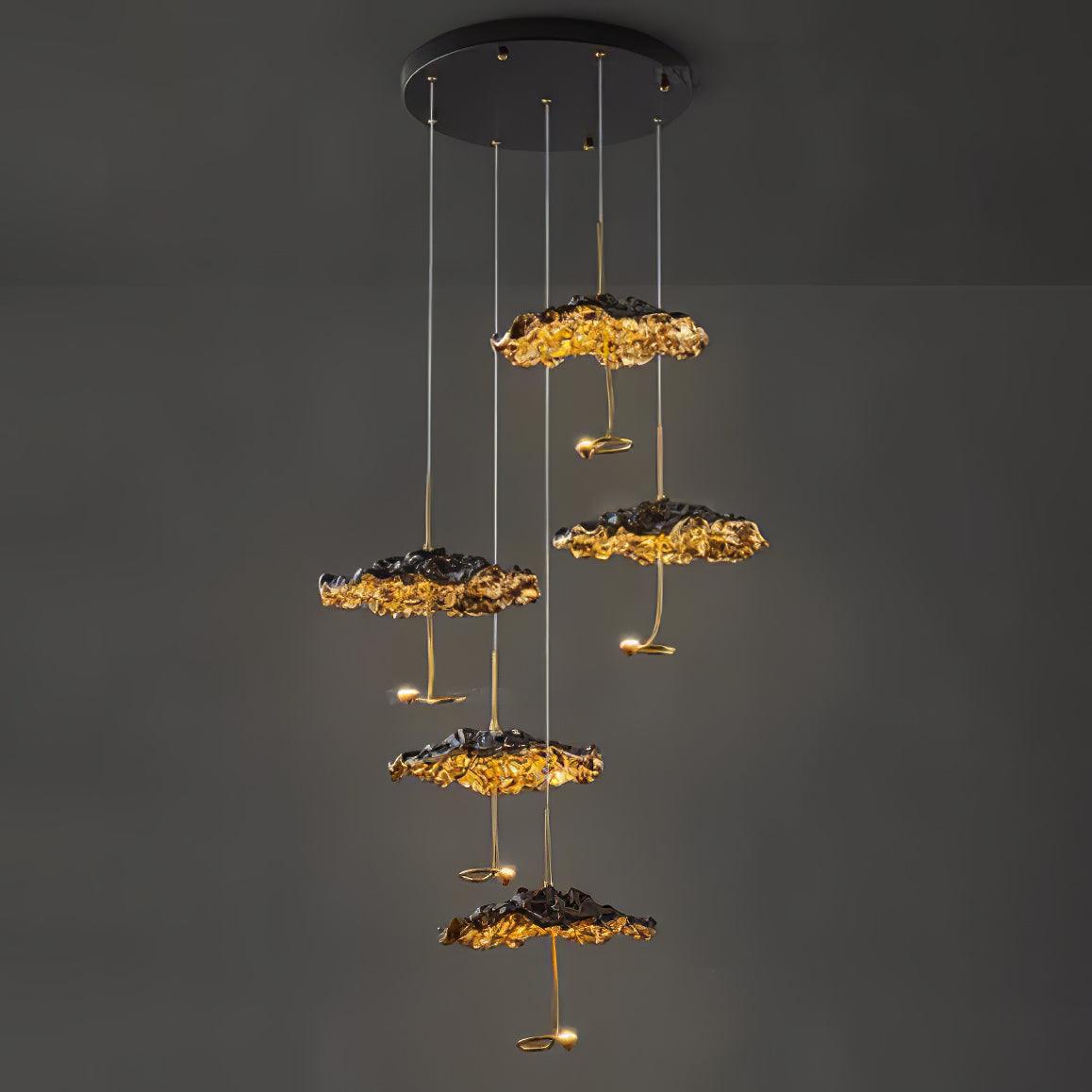 Aureate Cloud Brass Cluster żyrandol