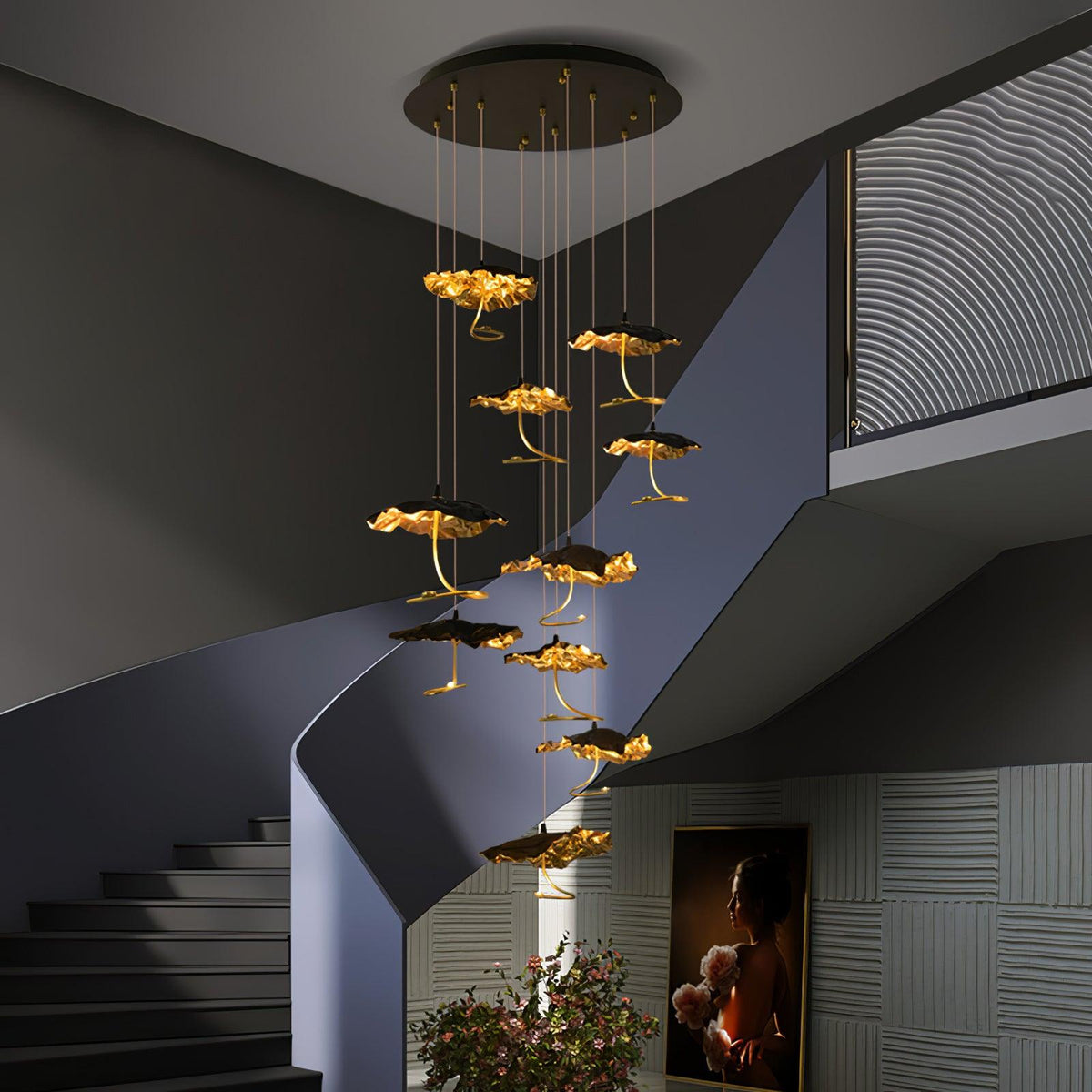 Aureate Cloud Brass Cluster żyrandol