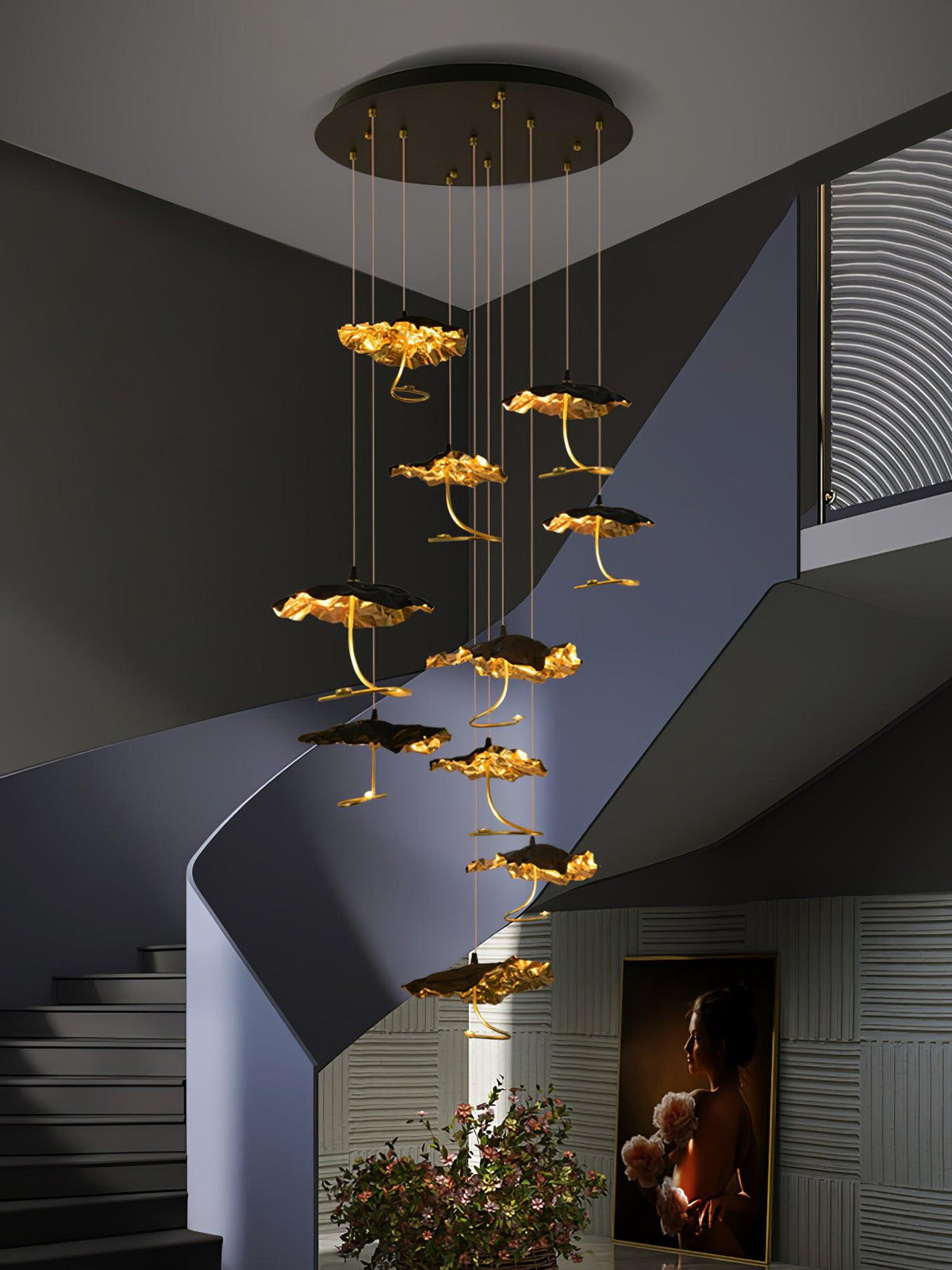 Aureate Cloud Brass Cluster żyrandol