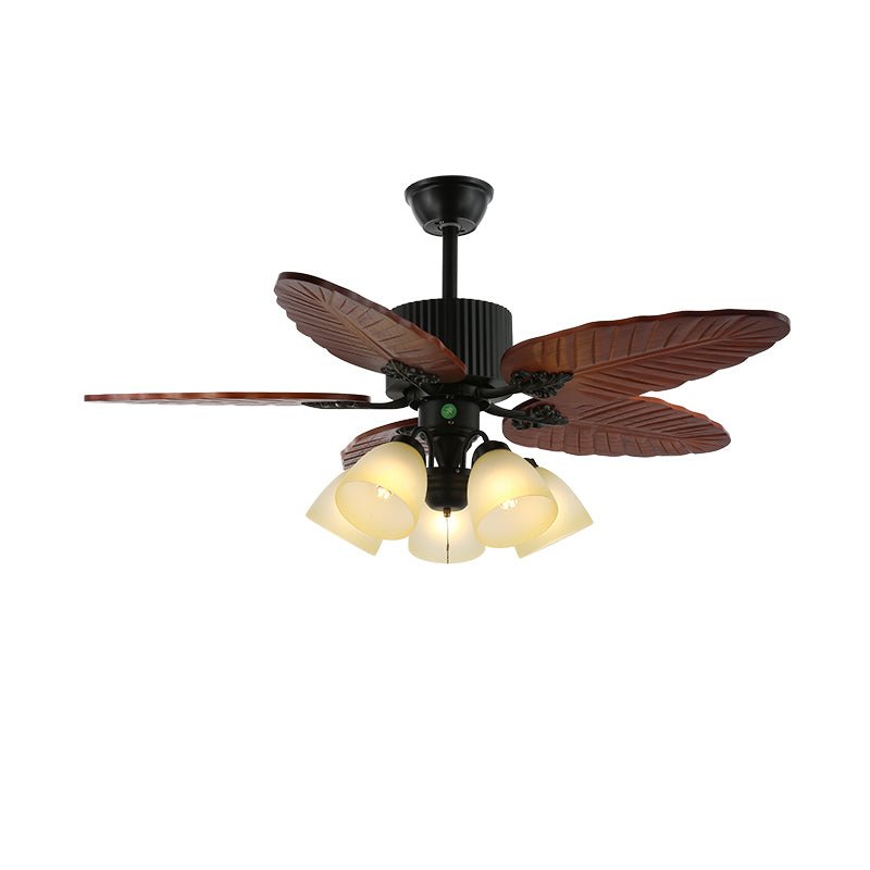 Palmoré drewniane liście żyrandola sufitowego