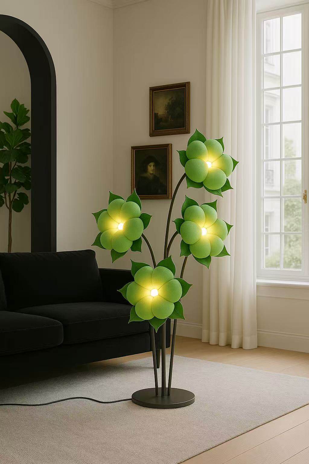 Sylvianne zielona lampa stojąca