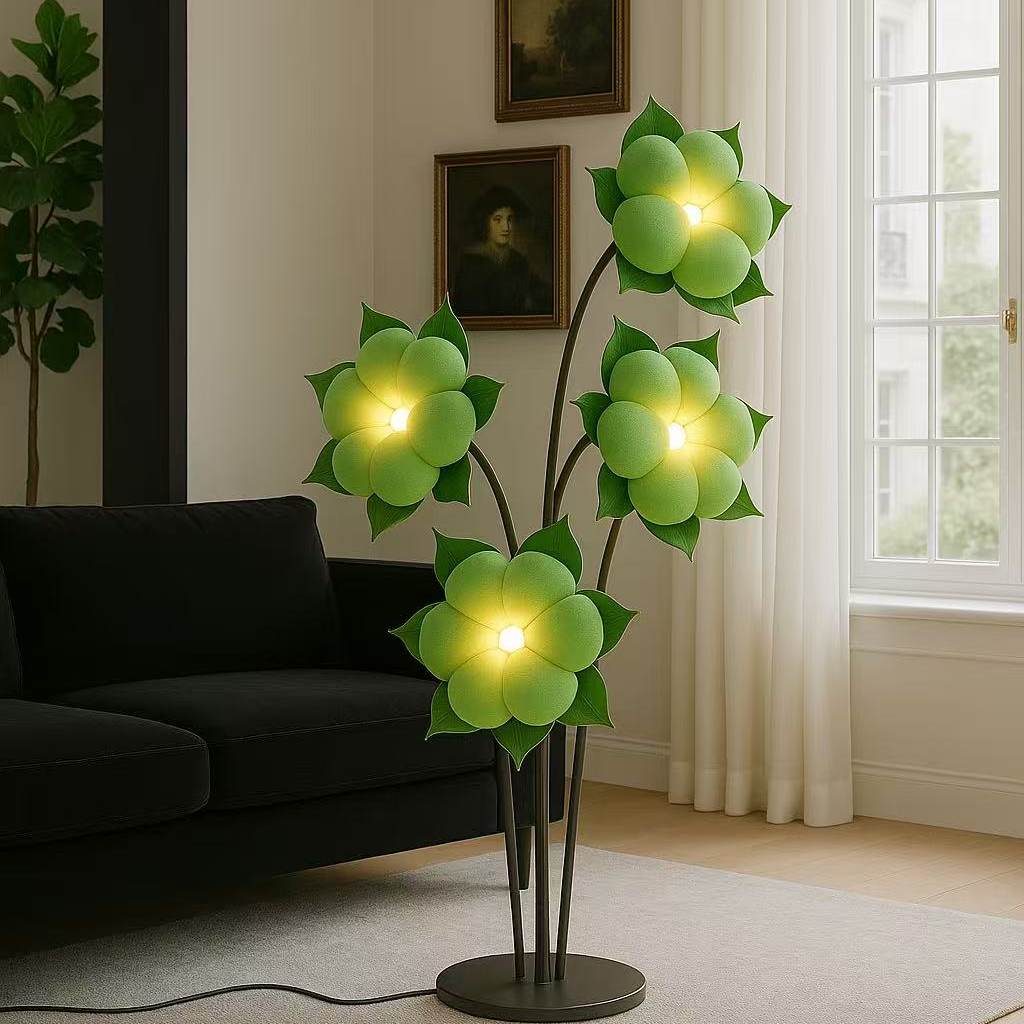Sylvianne zielona lampa stojąca