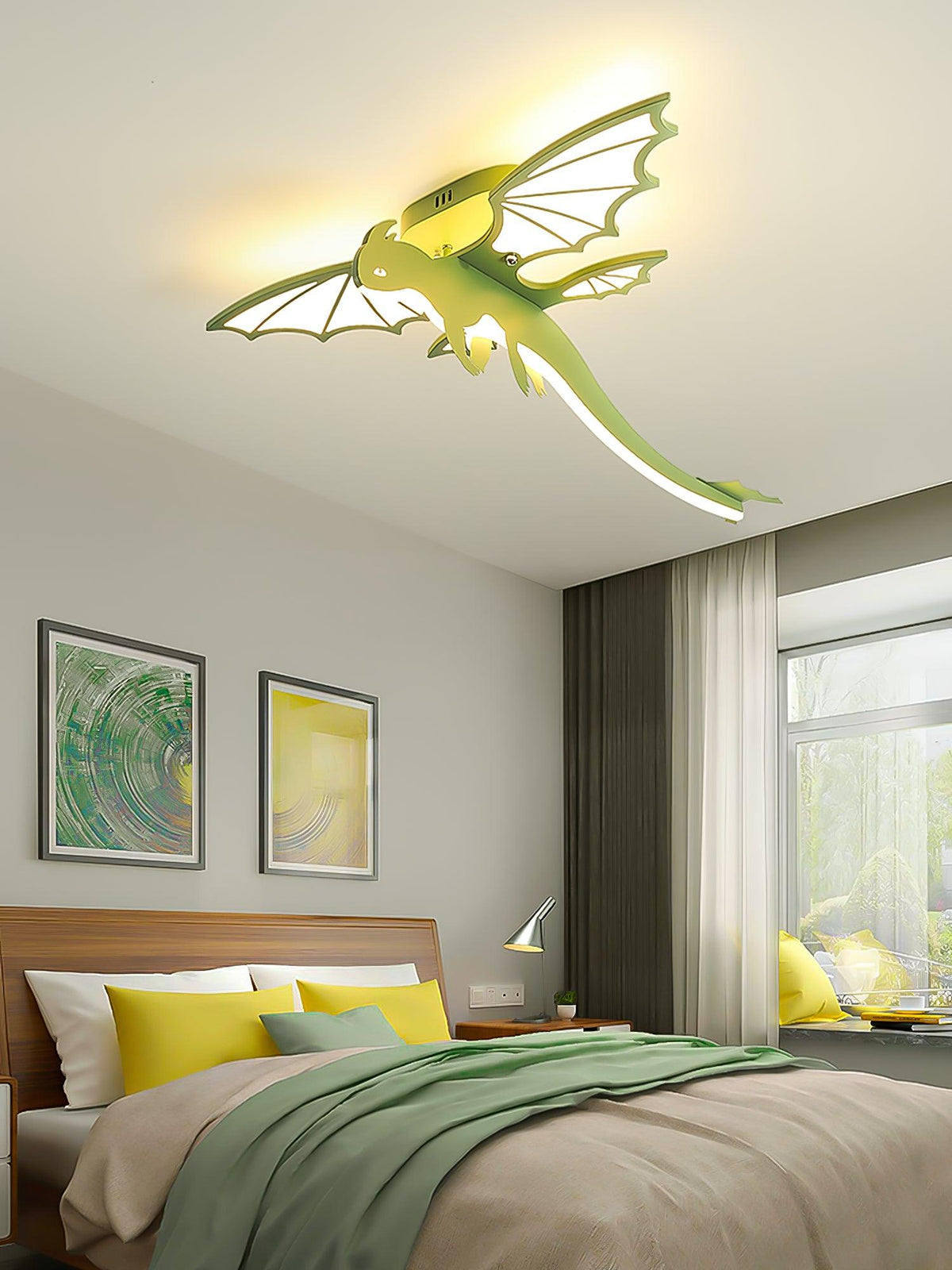 Miriora lampa sufitowa zielony Dinosaur LED