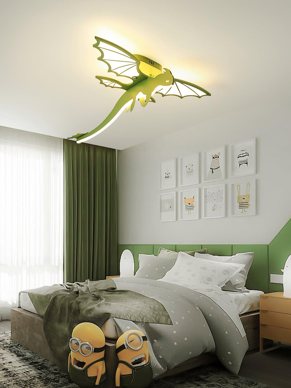 Miriora lampa sufitowa zielony Dinosaur LED