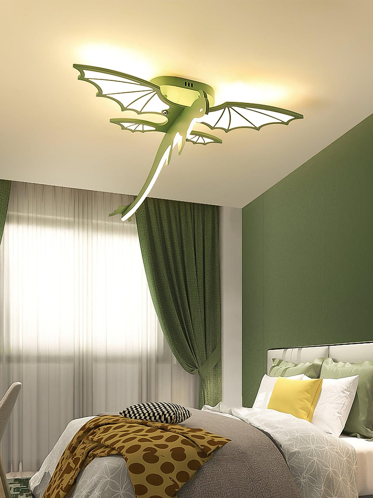 Miriora lampa sufitowa zielony Dinosaur LED