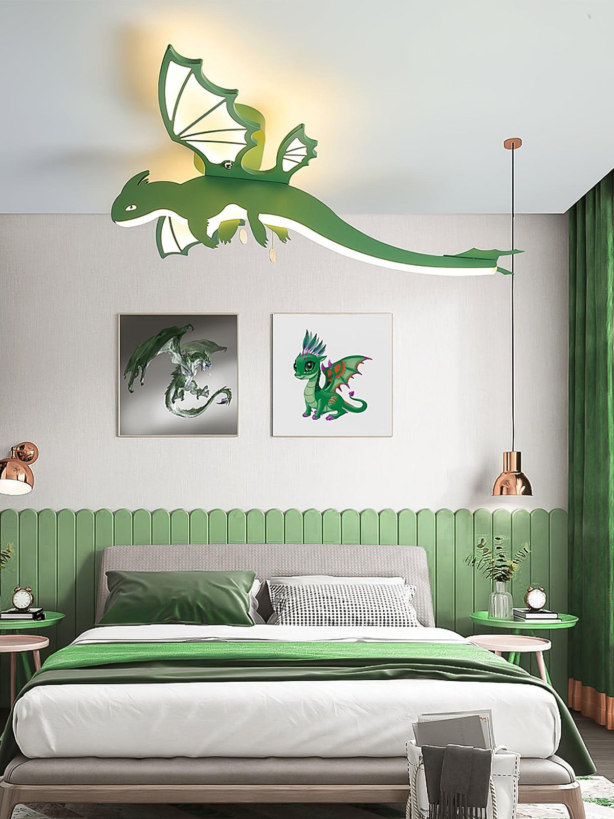 Miriora lampa sufitowa zielony Dinosaur LED