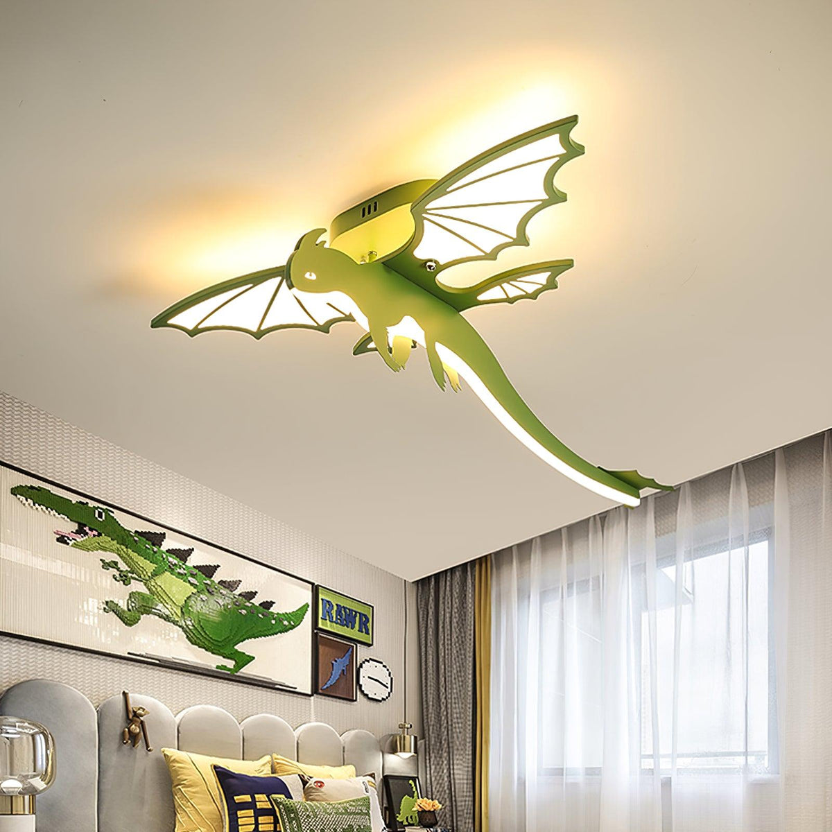 Miriora lampa sufitowa zielony Dinosaur LED