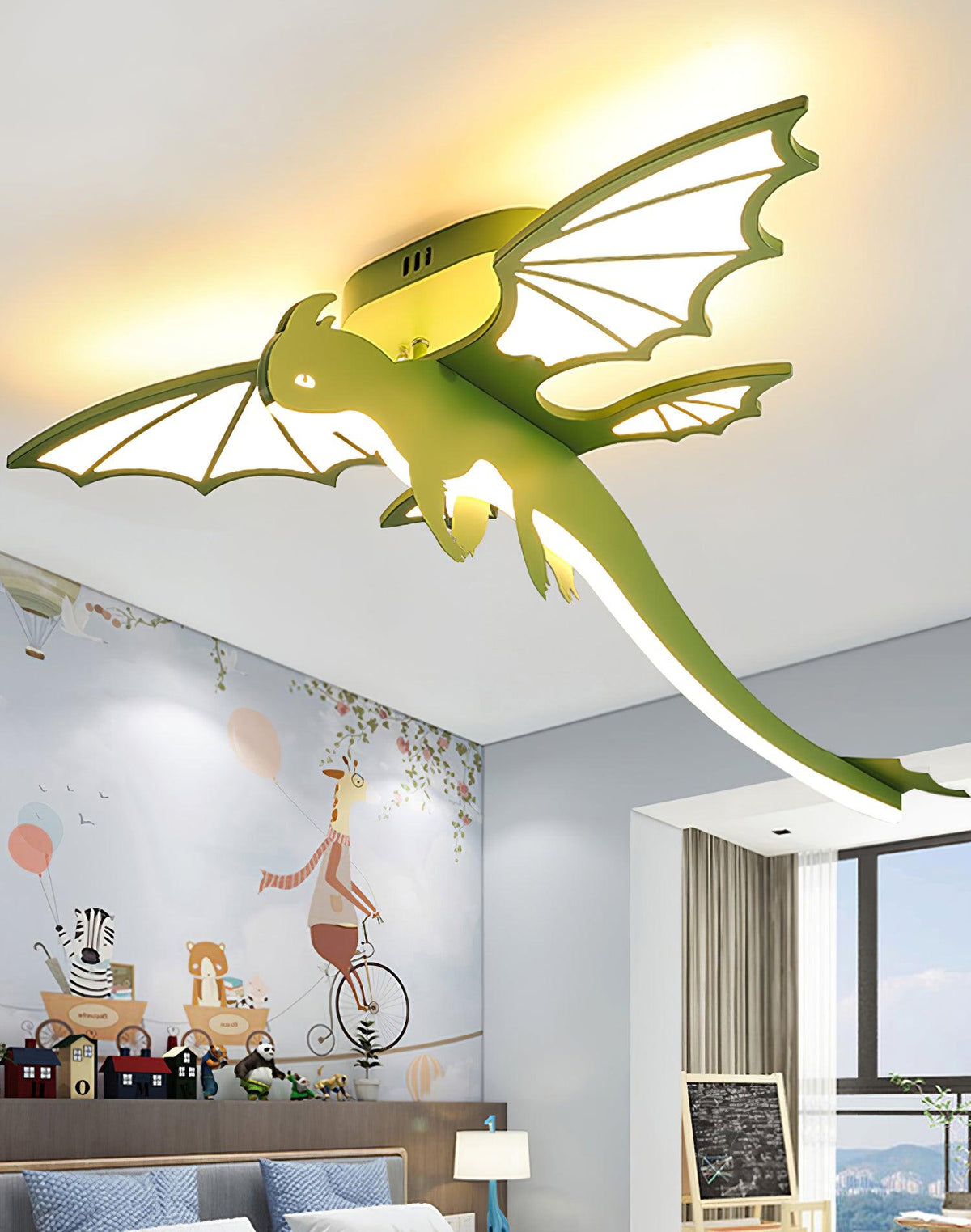 Miriora lampa sufitowa zielony Dinosaur LED