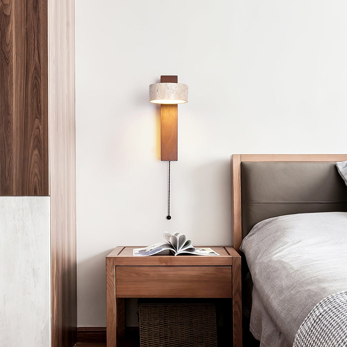 Tavalina Cylinder-Stack Travertine kinkiet