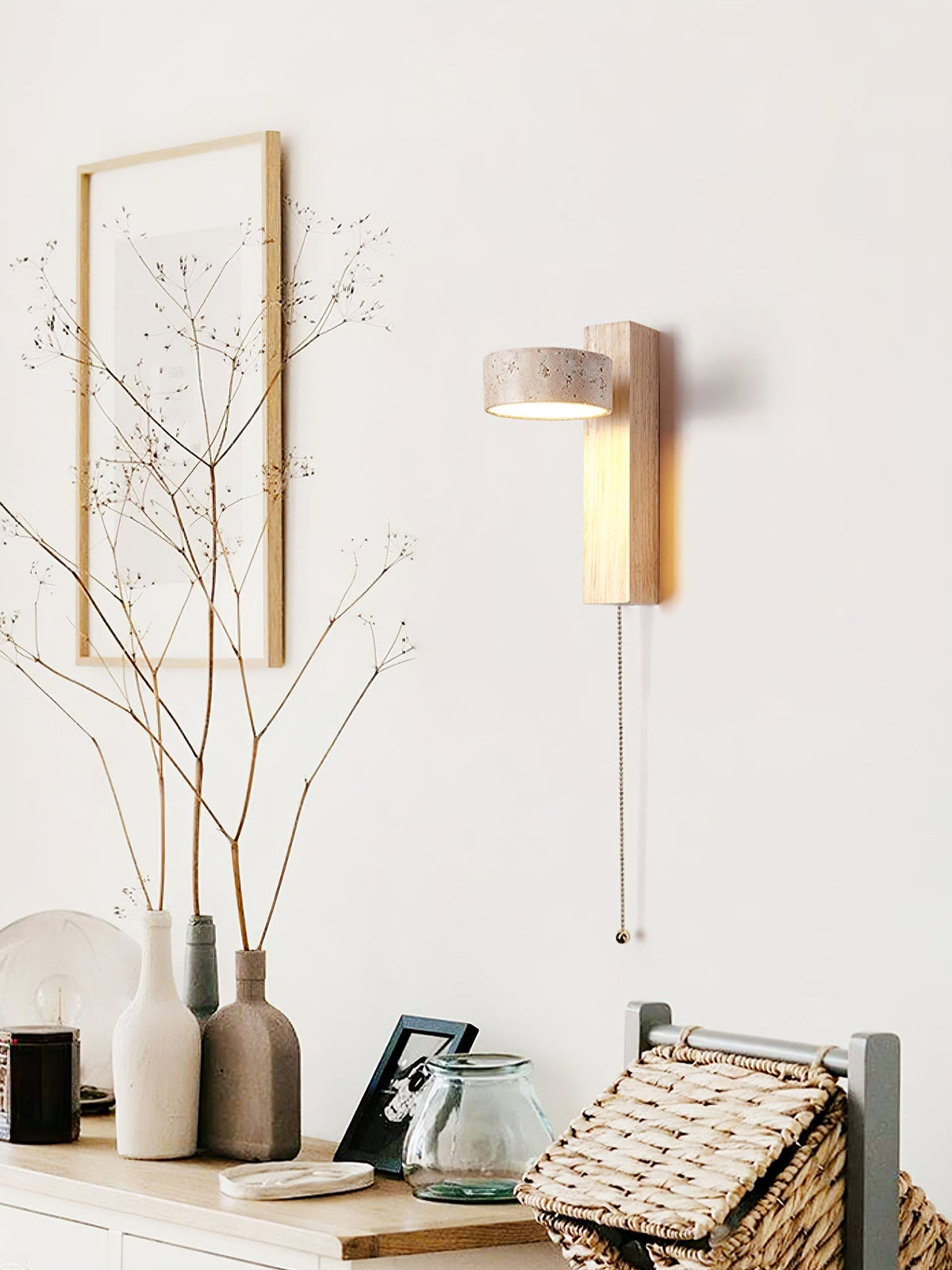 Tavalina Cylinder-Stack Travertine kinkiet