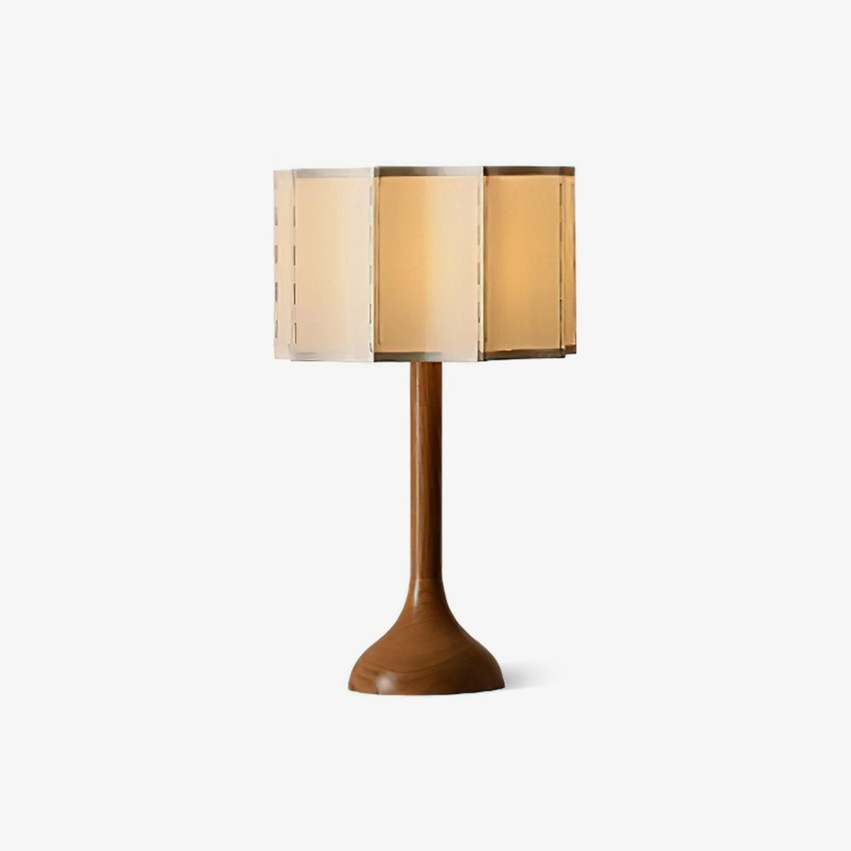 Livenq lampa stołowa retro z drewna i płótna