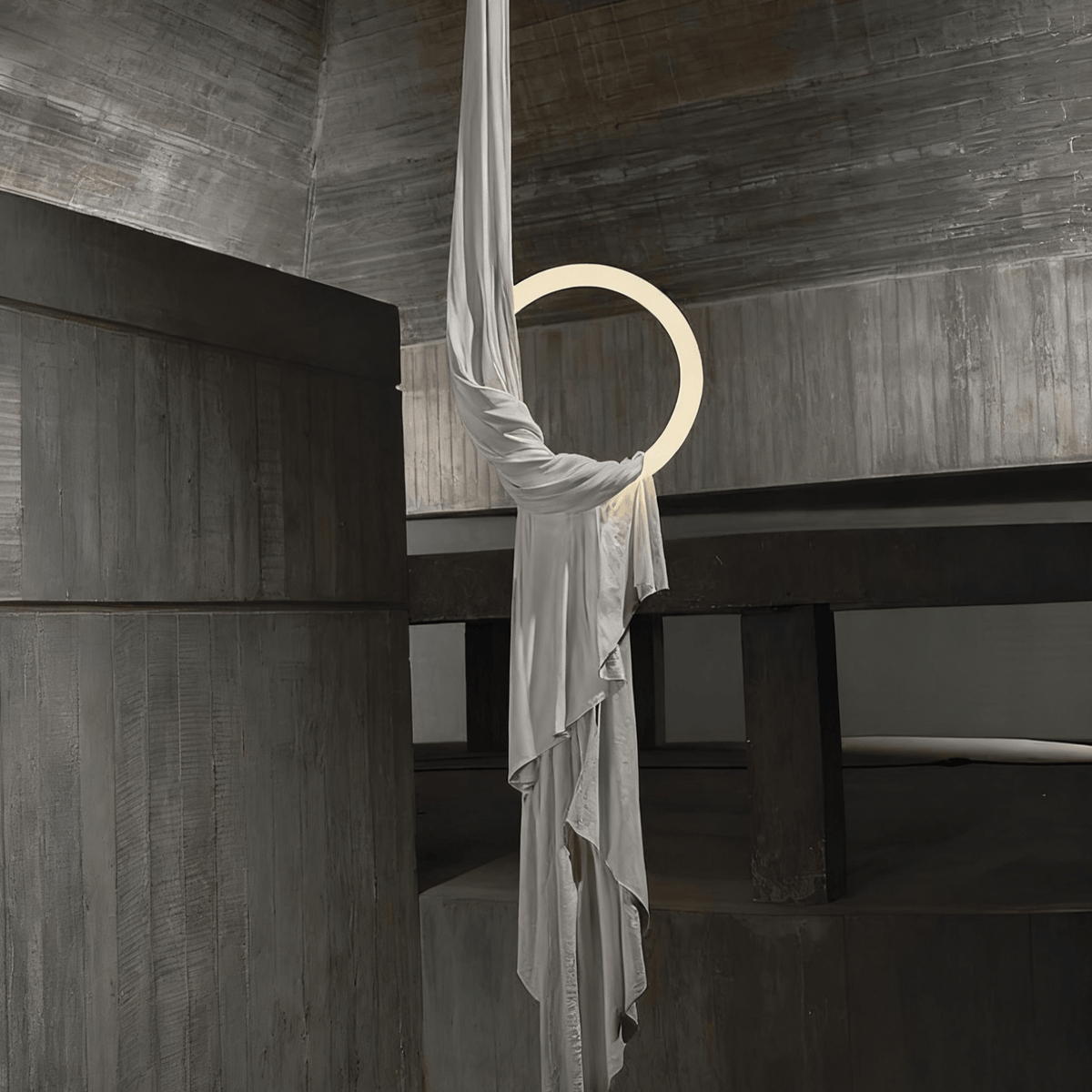 Serelia wisząca lampa sufitowa z tkaniną w stylu zasłony