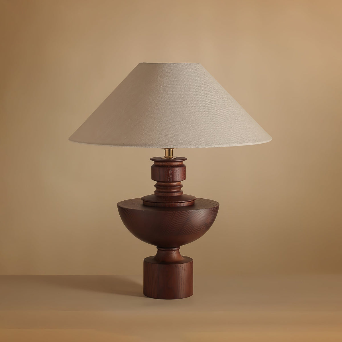 Dunell lampy stołowe z płótna i drewna w stylu vintage