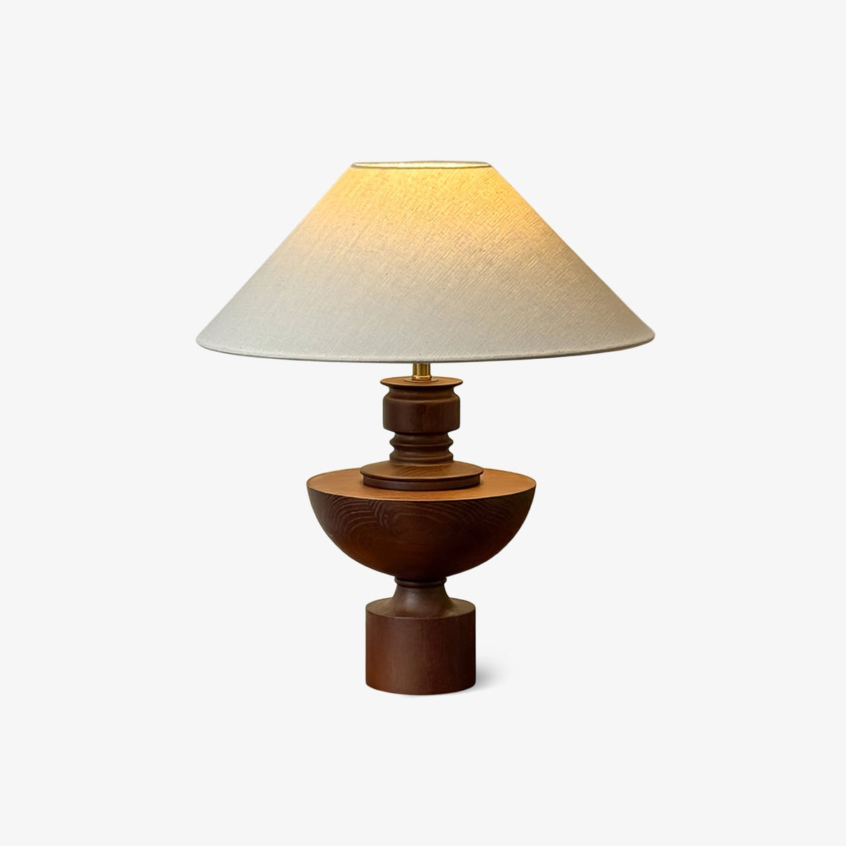 Dunell lampy stołowe z płótna i drewna w stylu vintage