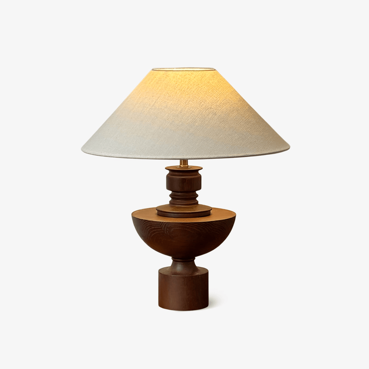 Dunell lampy stołowe z płótna i drewna w stylu vintage