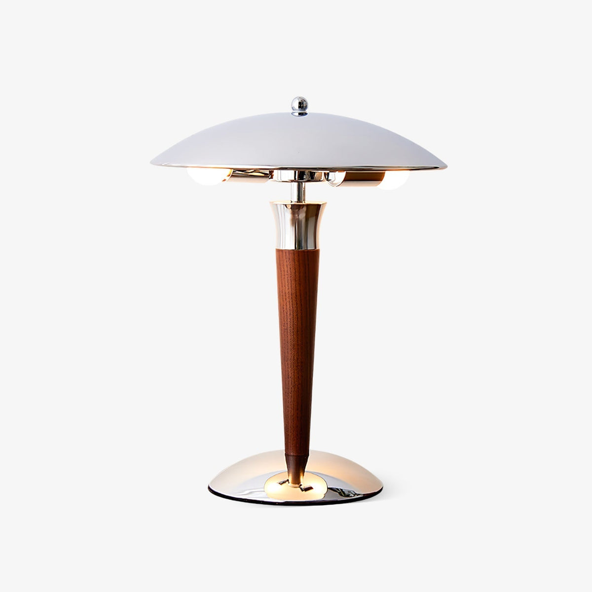 Orion Luxe lampa stołowa w stylu minimalistycznym ze szkła i drewna