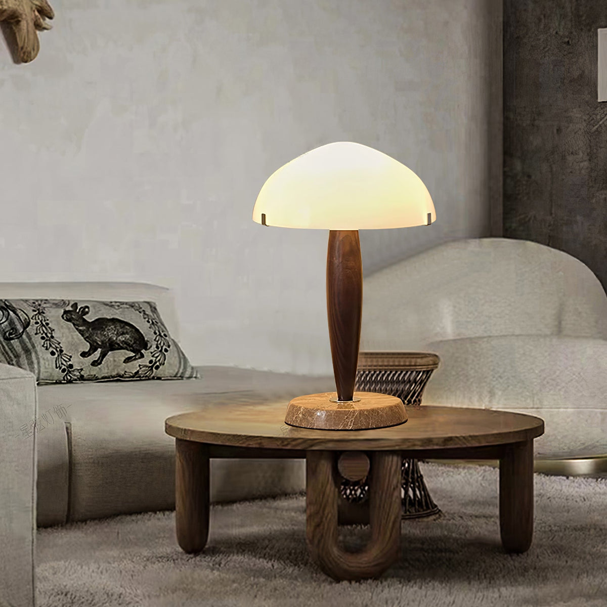 Emerson drewniana lampa stołowa
