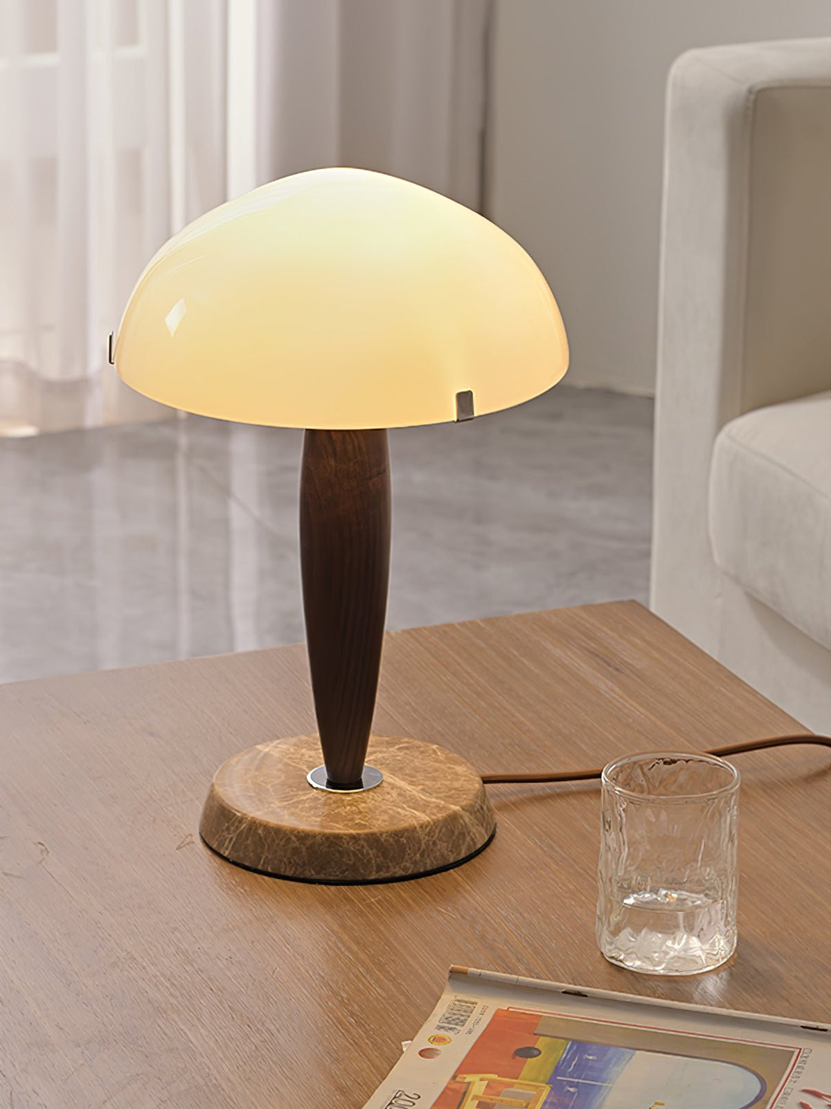 Emerson drewniana lampa stołowa