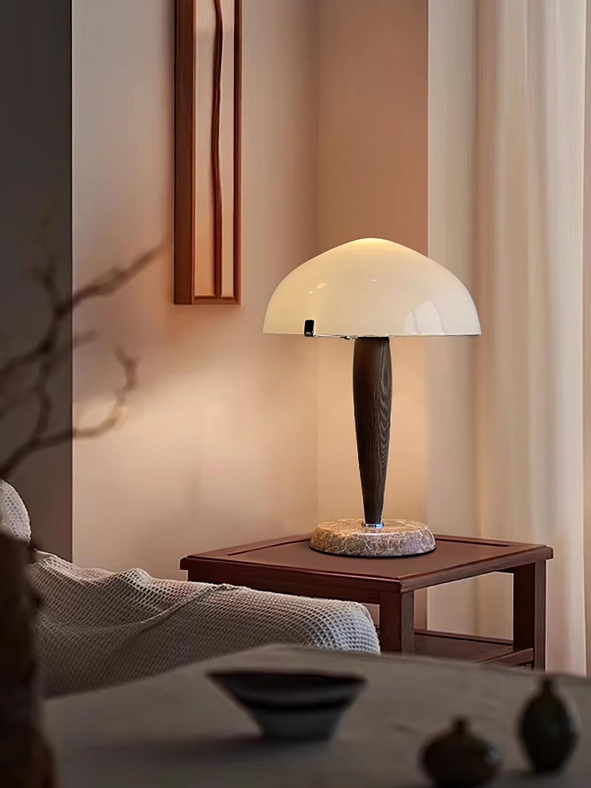 Emerson drewniana lampa stołowa