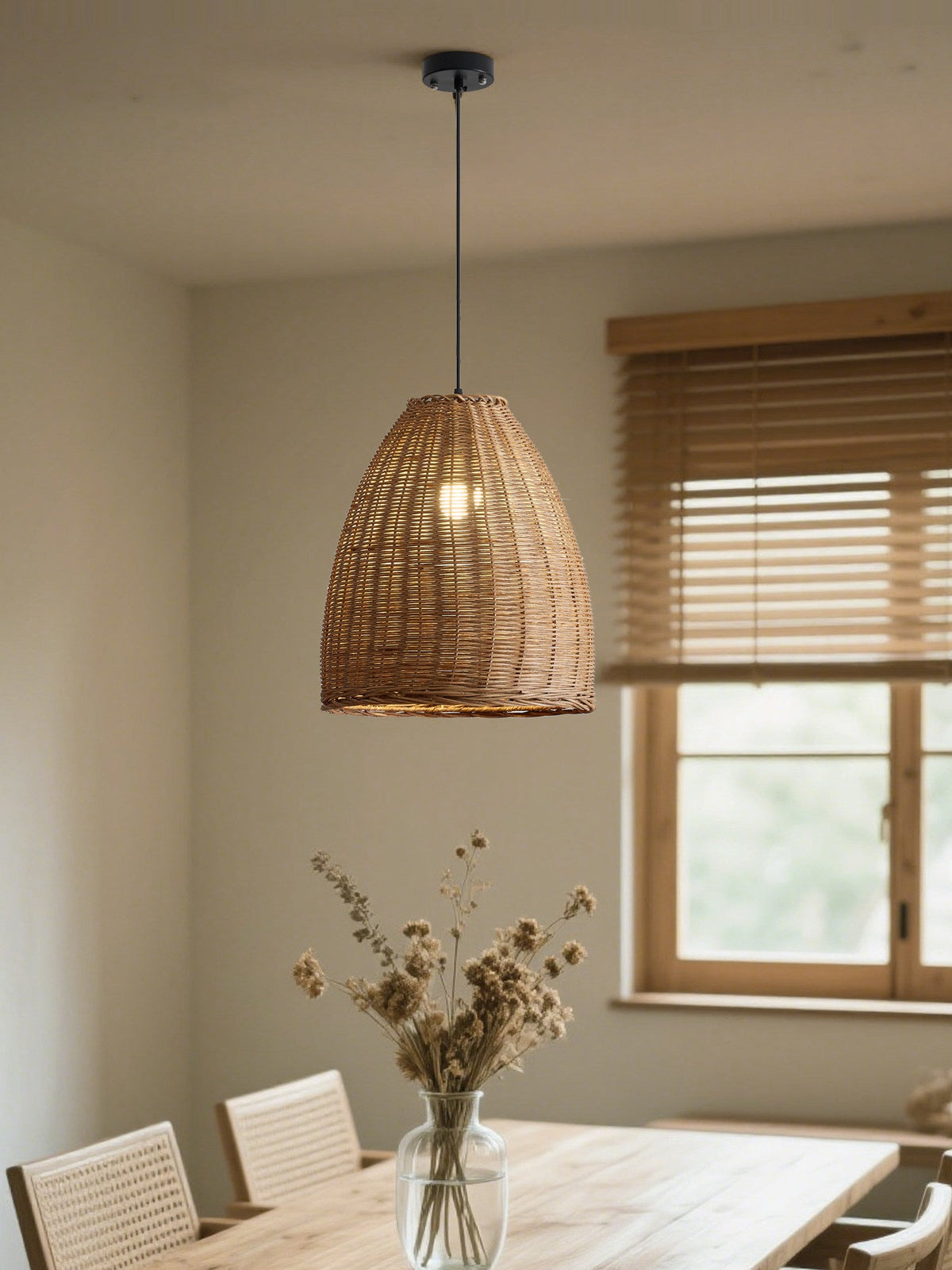 Jarrowcombe Lampa wisząca z plecionego rattanu