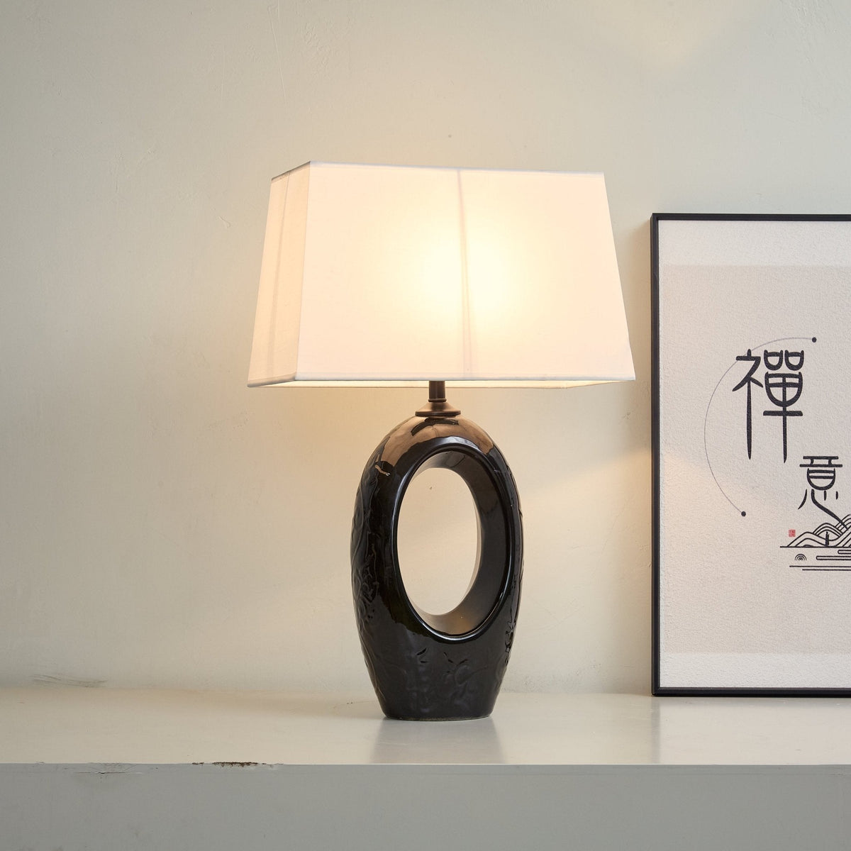 Vesperon lampa stołowa ceramiczna o owalnym kształcie