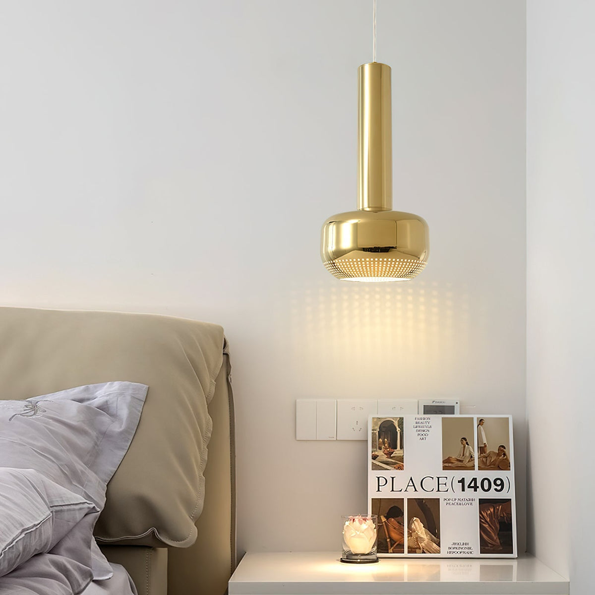 Renoraya nowoczesna lampa wisząca ze złota