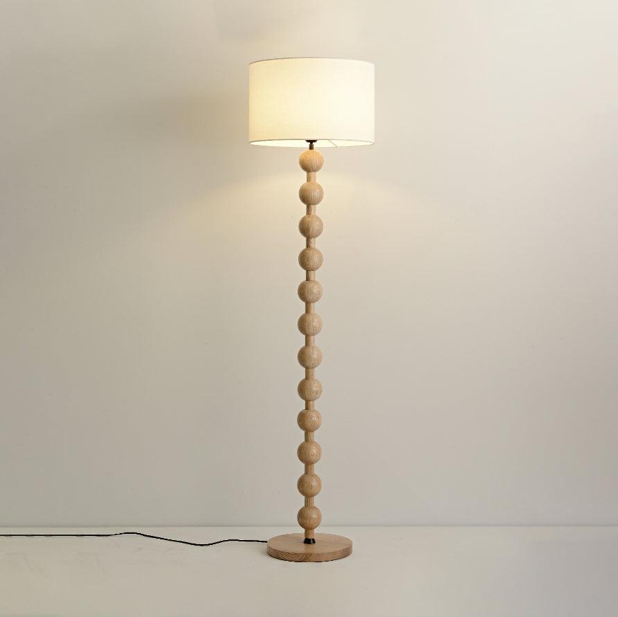 Paston lampa stojąca ze szkła i płótna