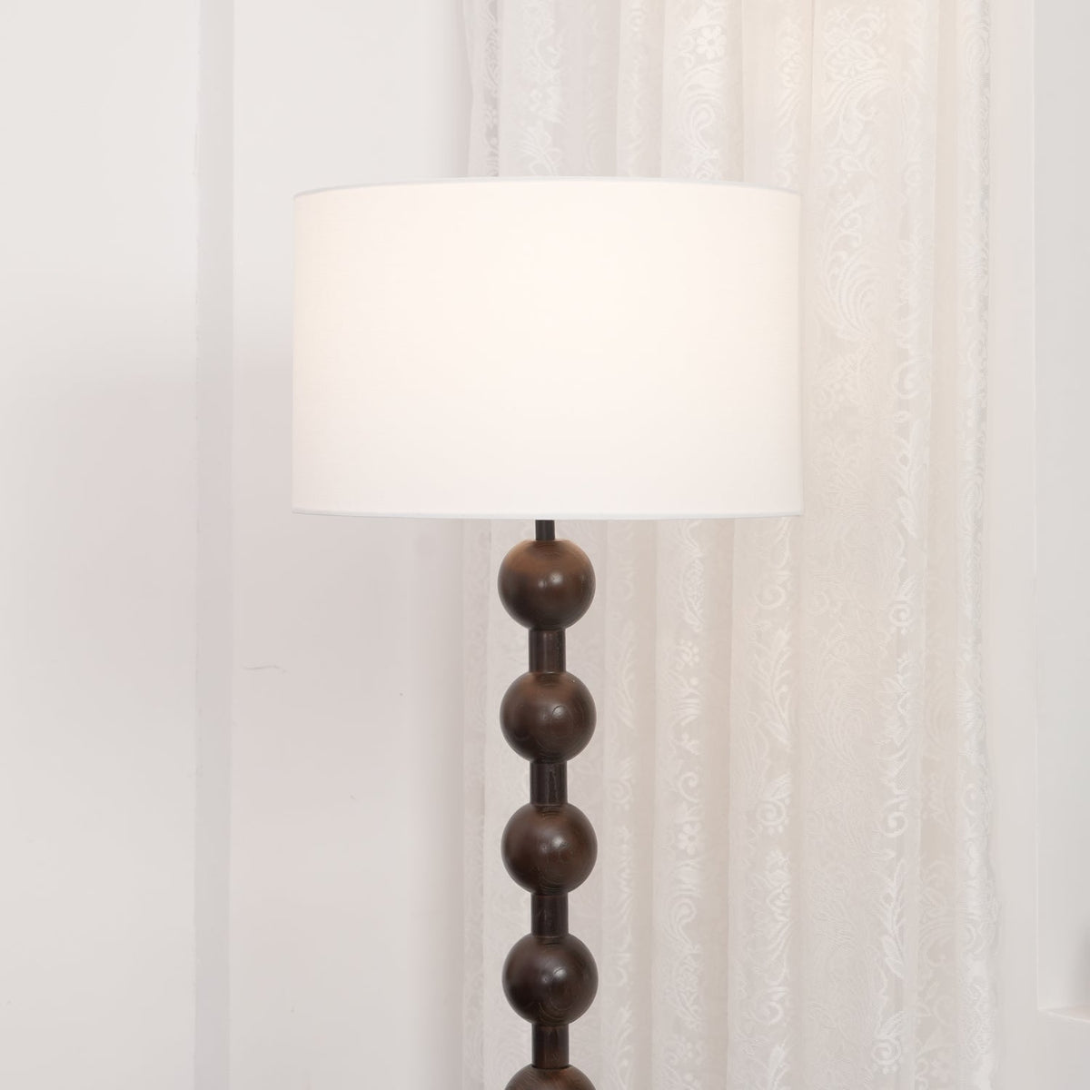 Paston lampa stojąca ze szkła i płótna