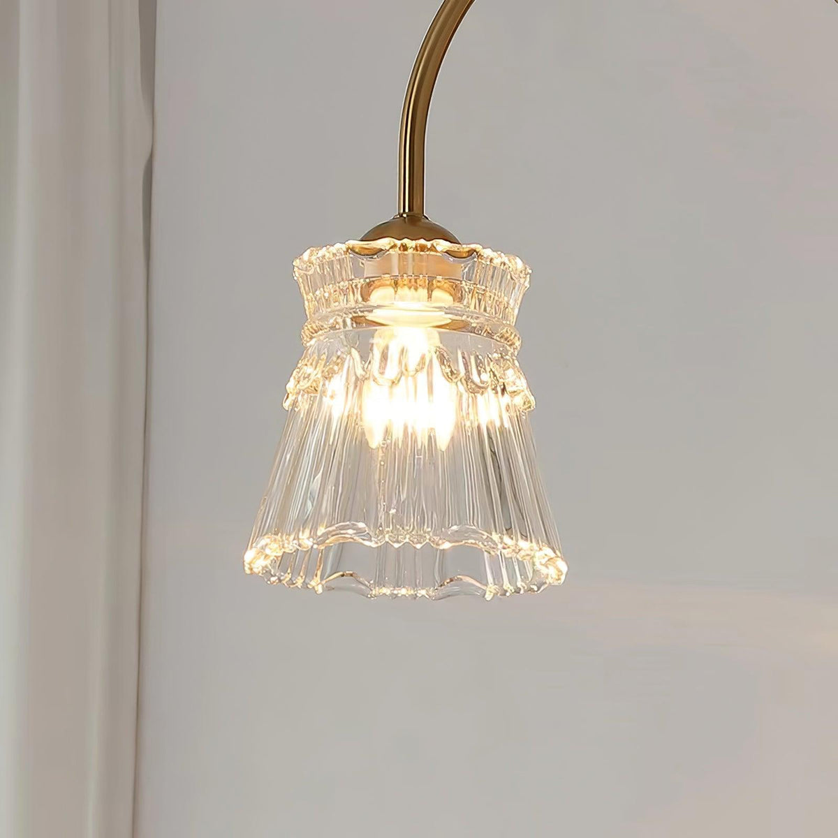 Rostor żyrandol kryształowy ze szkła złoto midcentury
