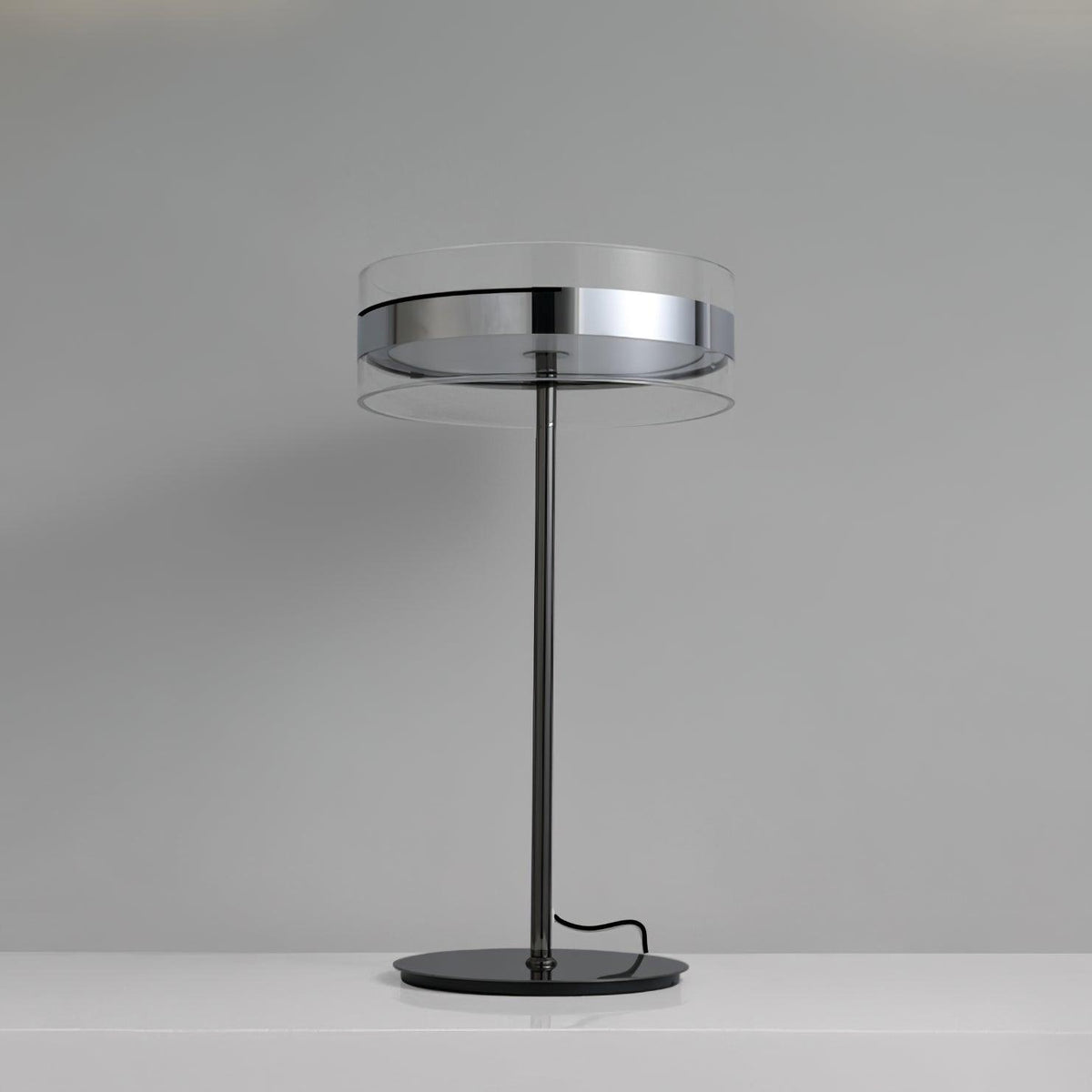 Lioreette lampa stołowa ze szkła i chromu