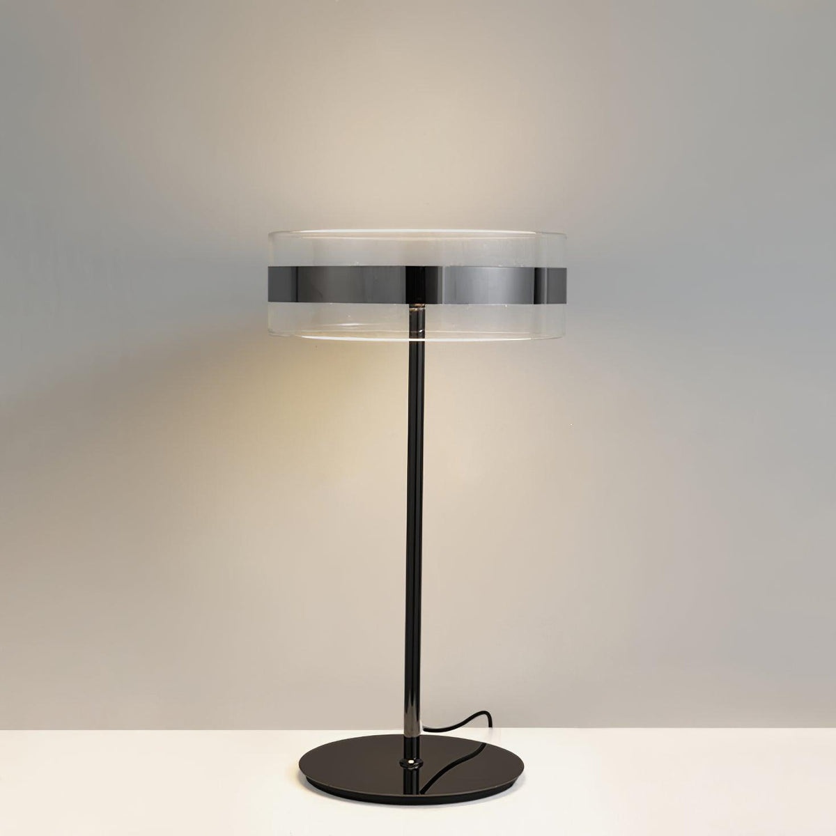 Lioreette lampa stołowa ze szkła i chromu