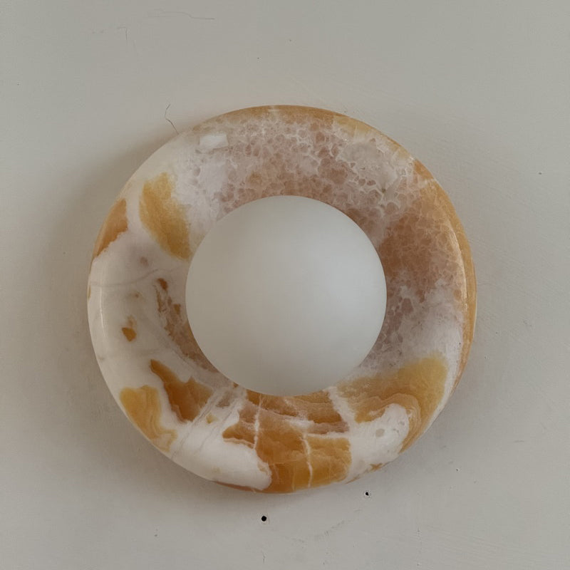 Renisenne żyrandol z onyksu w kolorze żółtym