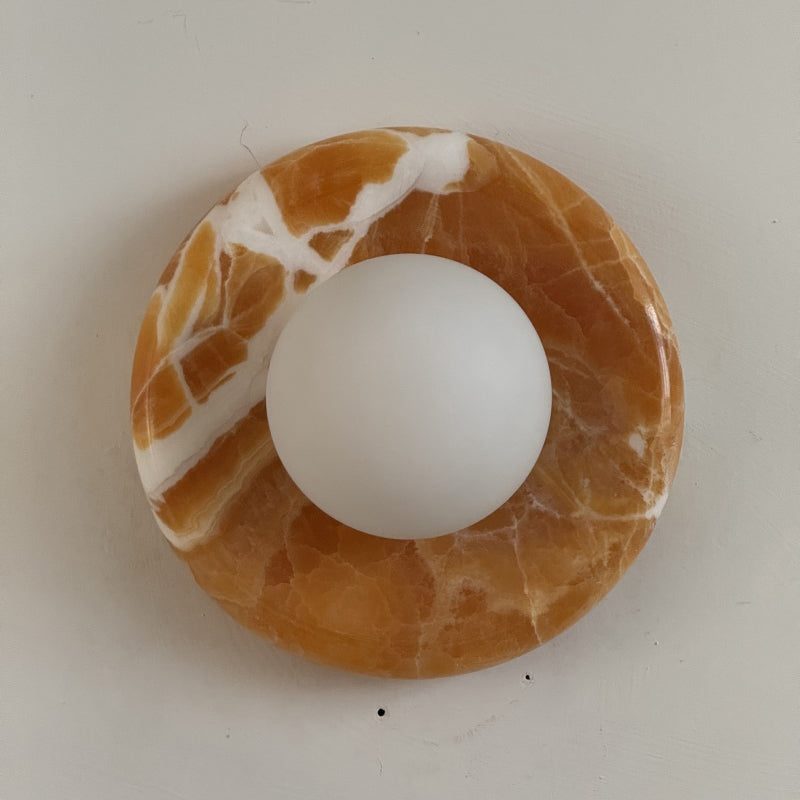 Renisenne żyrandol z onyksu w kolorze żółtym