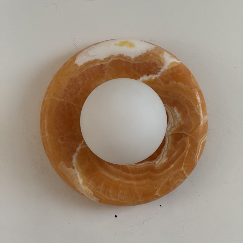 Renisenne żyrandol z onyksu w kolorze żółtym