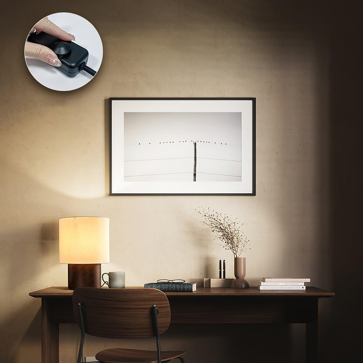 Alvira minimalistyczna lampa stołowa z drewna