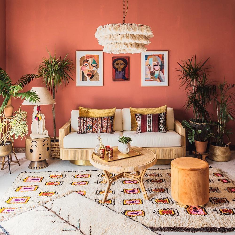 Arixo żyrandol różowy w stylu boho