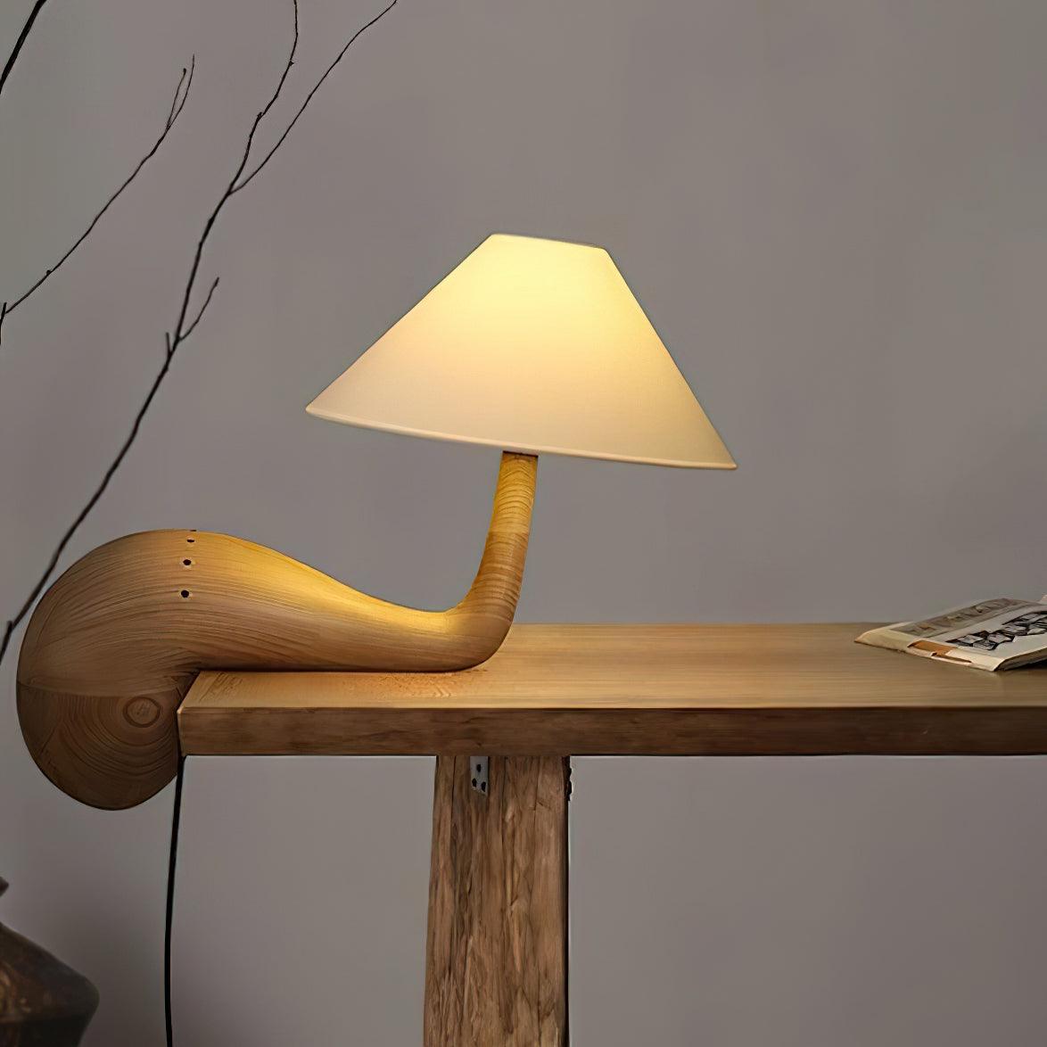 Lampa stołowa Solisise artystyczna z drewna